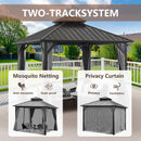 10 * 10FT Patic Gazebo with Steel Canopy,Outdoor Permanent Hardtop Gazebo Canopy for Patio, Garden, Backyard