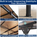 10x14 FT Outdoor Pergola Gazebo - Large Wall-Mounted Hardtop Lean-to Gazebo Sunroom Canopy Outdoor Pergola with Waterproof Roof, Heavy Duty Waterproof Patio Awning for Patio, Decks, Backyard, Grey