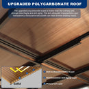 10x14 FT Outdoor Pergola Gazebo - Large Wall-Mounted Hardtop Lean-to Gazebo Sunroom Canopy Outdoor Pergola with Waterproof Roof, Heavy Duty Waterproof Patio Awning for Patio, Decks, Backyard, Grey