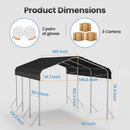 10x15 Ft Carport, Heavy Duty Metal Car Port, All-Weather Protection, Easy Assembly for Cars, Trucks, Boats, Tractors, and Outdoor Storage