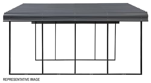 Arrow Carports Galvanized Steel Carport, Double Car Metal Carport Kit, 20' x 29' x 9', Charcoal