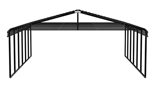 Arrow Carports Galvanized Steel Carport, Double Car Metal Carport Kit, 20' x 29' x 9', Charcoal