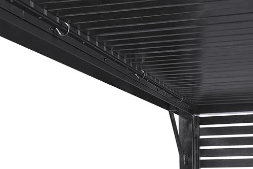 Sojag Meeru 9 ft. x 12 ft. Outdoor Aluminum Pergola with Rustproof Powder-Coated Frame, Welded Anchoring Plates, and Louvered Wall Design for Stylish Backyard Shade and Shelter