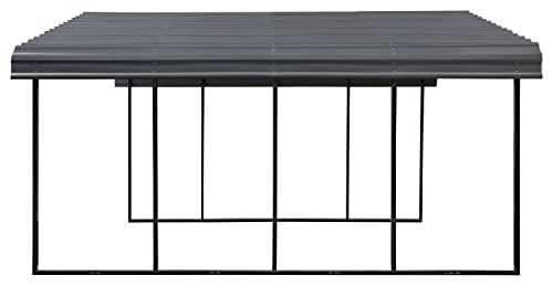 Arrow Carports Galvanized Steel Carport, Double Car Metal Carport Kit, 20' x 24' x 7', Charcoal