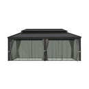 Yardenaler 14x20 FT Hardtop Gazebo Canopy with Double Galvanized Steel Roof, Permanent Outdoor Pavilion with Curtain & Mesh Netting for Patio. Garden, Backyard, Black