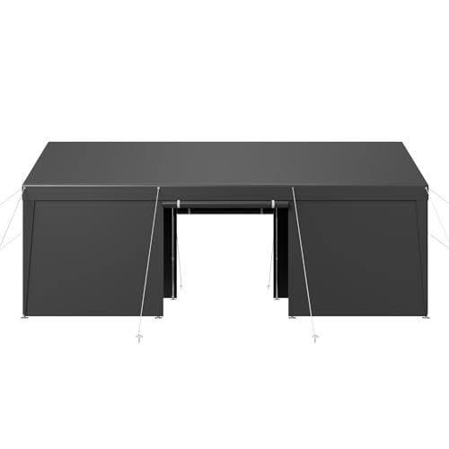 VEVOR 12x20 FT Heavy Duty Carport, Portable Car Canopy with Removable Sidewalls and Door, Outdoor Car Shelter, UV-Resistant, Water-Resistant, All-Season Car Shelter for Cars, Boats, and Equipment