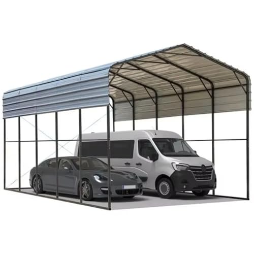 7DEYAB Car Tent Garage Steel Canopy Carport Parking Hard Top Pergola Style with Metal Frame