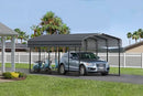 Arrow Carports Galvanized Steel Carport, Full-Size Metal Carport Kit, 12' x 24' x 9', Charcoal