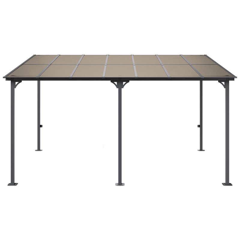 VEVOR Lean to Gazebo for Patio, 10' x 14' Hard Top Gazebo with Aluminum Frame, Wall Mounted & Freestanding Pergola, UV Resistant Polycarbonate Roof, Outdoor Patio Awnings for Deck, Garden and Backyard