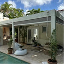 MELLCOM 10x20FT Louvered Pergola with 6-Panel Pull-Down Screen, Aluminum Pergola with Adjustable Rainproof Roof for Patio, Lawn & Garden, White