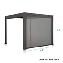 Mirador Accessory - 10Ft Side Adjustable Pull Down Screen for Mirador pergola 111S and 111DA, Enhance Outdoor Living Space with Pull-Down Sun Shade, Wind Block, UV Resistant, Charcoal, not pergola