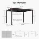 PURPLE LEAF 10' x 12' Louvered Pergola Outdoor Adjustable Louvre Shade Modern Patio Aluminum Pergola with Retractable Roof for Deck Backyard Garden Hardtop Gazebo