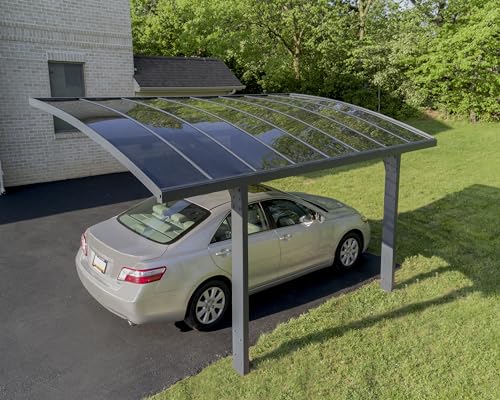Palram - Canopia Arizona 10 Ft. x 16 Ft. x 9 Ft. Breeze 5000 Carport Aluminum Metal Frame and Polycarbonate Panels Car Port for Outdoor Driveway Car, Truck, RV, Trailer, Boat Storage (Gray/Bronze)