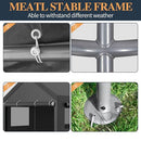 Shintenchi Carport 10' x 20' Heavy Duty Portable Garage, Car Port Canopy with Side-Opening Removable Door & Roll-Up Windows, Car Canopy for Truck,Car,Boat,Motorcycle,Grey