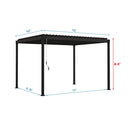 MIRADOR 80S Louvered Pergola 10' x 12', Modern Style with Adjustable Louvers and Integrated Drainage System for Deck Garden Yard, Easy Installation, Charcoal