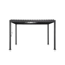Mirador 111S Round Louvered Pergola Gazebo, 10Ft x 13Ft, Full Aluminum Frame, Adjustable Roof, Outdoor, Durable, Charcoal