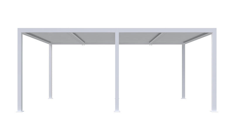 PURPLE LEAF Outdoor Louvered Pergola 12' x 20' White Aluminum Gazebo Pergola with 4 Independently Adjustable Rainproof Hardtop for Patio Garden Yard