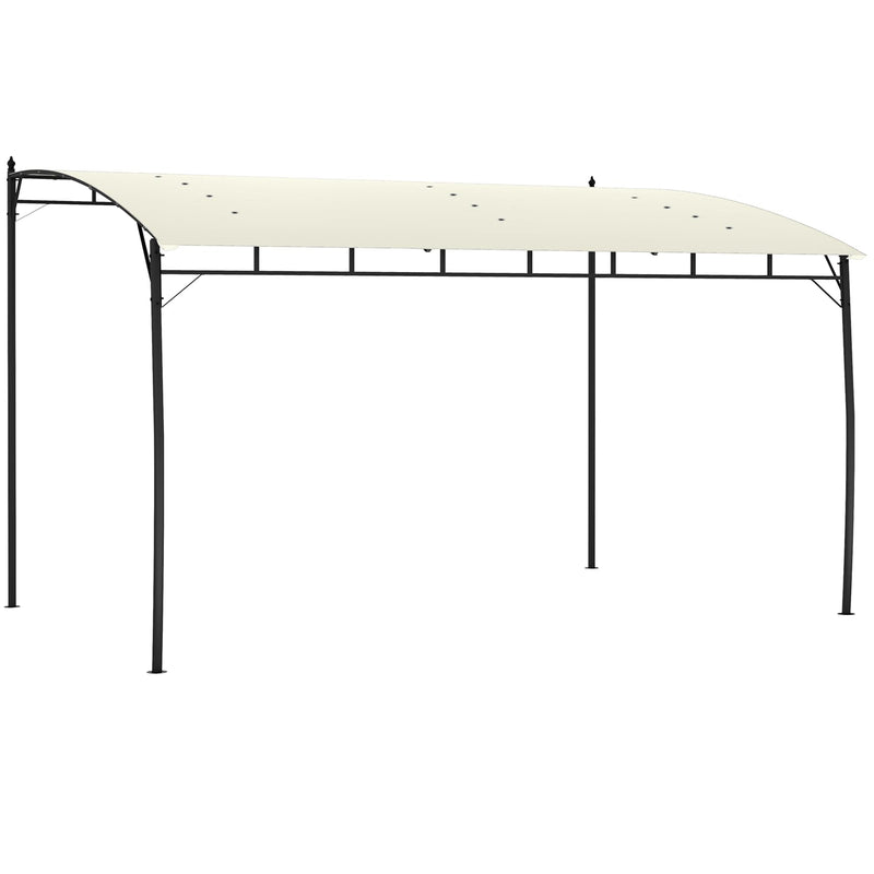 Outsunny 10' x 13' Outdoor Pergola Gazebo with UV-Resistant Canopy and Metal Frame, Sun Shade Shelter for Porch, Patio, Deck, Backyard, Cream