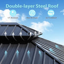 Yardenaler 14x20 FT Hardtop Gazebo Canopy with Double Galvanized Steel Roof, Permanent Outdoor Pavilion with Curtain & Mesh Netting for Patio. Garden, Backyard, Black