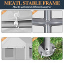 Shintenchi Carport 10' x 20' Heavy Duty Portable Garage, Car Port Canopy with Side-Opening Removable Door & Roll-Up Windows, Car Canopy for Truck,Car,Boat,Motorcycle,White