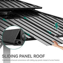 YITAHOME 12x20ft Hardtop Gazebo, Heavy Duty Double Roof Galvanized Steel Outdoor with Nettings and Curtains Combined of Vertical Stripes Roof for Patio, Backyard, Deck, Lawns, Gray