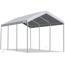 ADVANCE OUTDOOR 10x20 ft Heavy Duty Carport Potable Car Canopy Garage Party Tent Boat Shelter, Adjustable Height from 9.5 ft to 11 ft, Gray