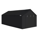 Caravan Canopy Domain 10 x 20 Foot Durable Portable Garage Carport Canopy Car Tent Sidewalls with Dual Zippers and Roll Up Door, Black (Anchor/Mounting Materials + Sidewalls Included)