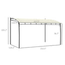 Outsunny 10' x 13' Outdoor Pergola Gazebo with UV-Resistant Canopy and Metal Frame, Sun Shade Shelter for Porch, Patio, Deck, Backyard, Cream