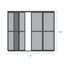 Mirador Accessory - 10' Sliding PC Door with Handle for Pergola 111 Series, 4-Piece Detachable Moveable Door, Easy Install Windproof UV-Resistant, Charcoal, not pergola