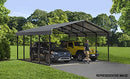 Arrow Carports Galvanized Steel Carport, Double Car Metal Carport Kit, 20' x 29' x 9', Charcoal
