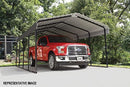 Arrow Carports Galvanized Steel Carport, Full-Size Metal Carport Kit, 12' x 29' x 7', Charcoal