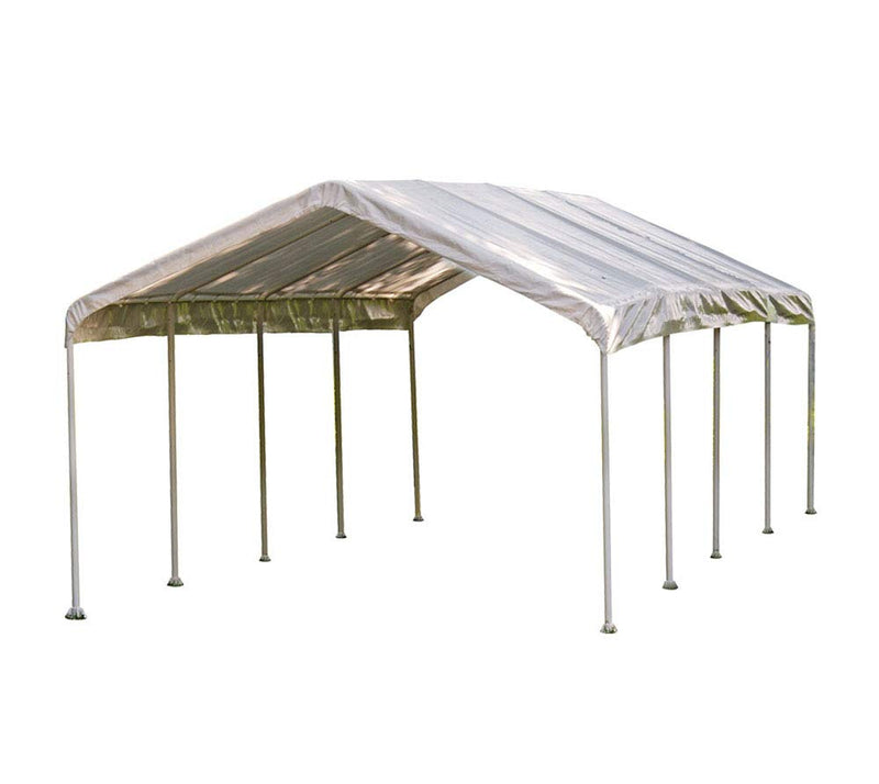 ShelterLogic 12' x 26' SuperMax Heavy Duty Steel Frame Quick and Easy Set-Up Canopy, white (25770)