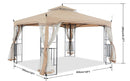 MASTERCANOPY 10x10 Patio Gazebo with Netting Screen Walls for Lawn, Garden, Backyard and Deck Beige