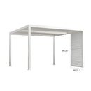 PURPLE LEAF Outdoor Louvered Pergola Accessory Aluminum Shutter Wall Divider Side Shade Privacy Screen Three Panels a Complete 12' Side Fixed Louvered Wall, Pergola Not Included