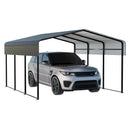 NUGRIART Metal Carport 10 x 15 FT with Heavy Duty Metal Frame & Galvanized Steel Roof, Metal Car Garage, Sturdy Canopy Shelter for Car, Truck, Pickup, SUV, Tractor, and Boat