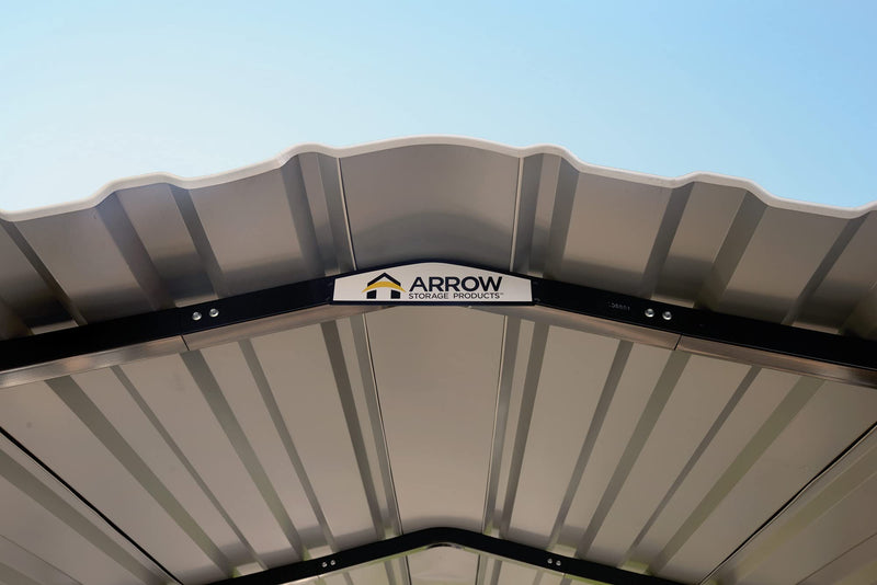 Arrow Carports Galvanized Steel Carport, Full-Size Metal Carport Kit, 12' x 29' x 7', Charcoal