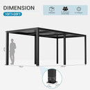 LVUYOYO Outdoor Louvered Pergola 10' x 20', Patio Aluminum Pergola with Adjustable Roof, Waterproof Metal Gazebo for Backyard, Garden, Deck (Black)