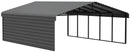 Arrow Carports Galvanized Steel Carport, with 1-Sided Enclosure, Compact Car Metal Carport Kit, 20' x 24' x 7', Charcoal