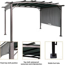 PERFECT GARDEN 12' L x 9' W Outdoor Patio Retractable Canopy Metal Pergola with Adjustable Shade, Metal pergola for Backyards, Gardens, Patios(Grey)