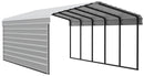 Arrow Carports Galvanized Steel Carport, with 1-Sided Enclosure, Compact Car Metal Carport Kit, 12' x 24' x 7', Eggshell