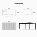 PURPLE LEAF Outdoor 12' × 20' Louvered Pergola with Long Side Beam Roller Blinds and Patio Adjustable Aluminum Canopy Retractable Metal Roof for Deck Outside Backyard Hardtop Gazebo Sun Shade