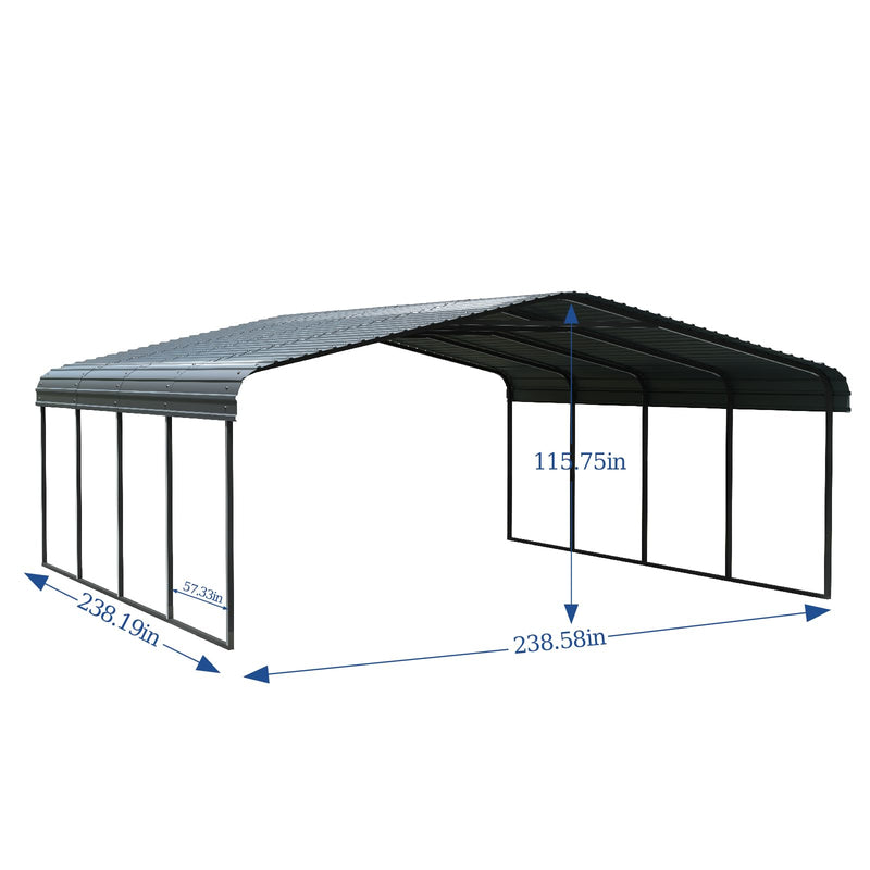 Special Paradise 20x20 Metal Carport Canopy – Heavy-Duty RV Shelter, Perfect as Car Port，Car Tent, Garden Shed & Weatherproof Storage Solution