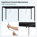 PATISOL Louvered Pergola 19'x10' Full Aluminum Patio Outdoor with Adjustable Roof Rainproof Sun Shade Easy Installation Hardtop Gazebo for Deck Garden Yard Beach (Dark Grey)