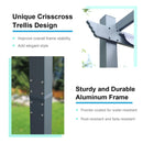 Aoodor 12 x 16 ft Outdoor Pergola with Retractable Shade Canopy, Matte Dark Gray Aluminum Frame, 2 Roller Shade Curtains, Grape Trellis Pergola for Patio, Backyard, Deck, Grey