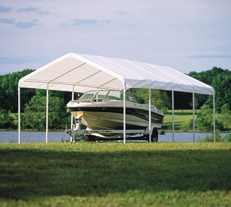ShelterLogic 12' x 26' SuperMax Heavy Duty Steel Frame Quick and Easy Set-Up Canopy, white (25770)