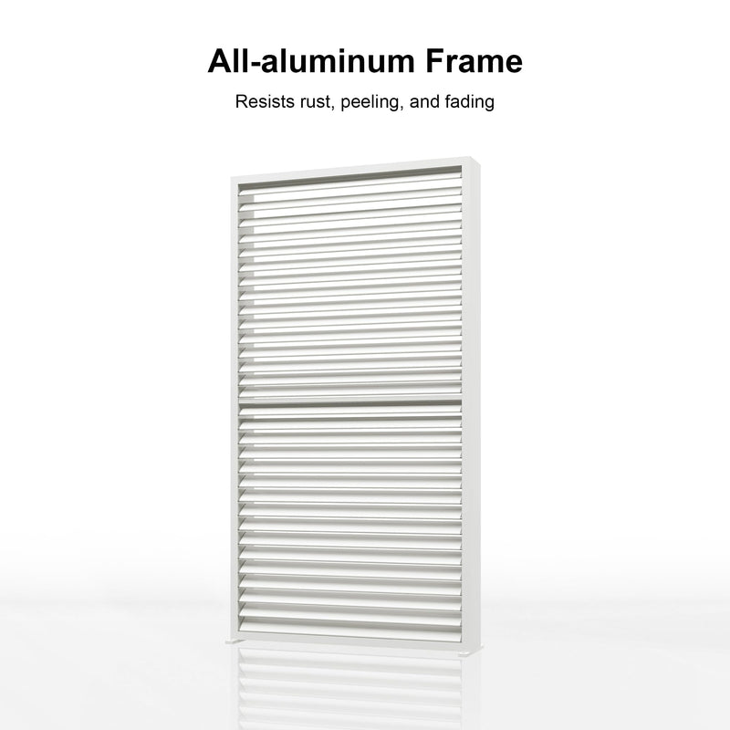 PURPLE LEAF Outdoor Louvered Pergola Accessory Aluminum Shutter Wall Divider Side Shade Privacy Screen Three Panels a Complete 12' Side Fixed Louvered Wall, Pergola Not Included