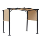 Outsunny 8' x 10' Retractable Pergola Canopy Steel Frame Polyester Fabric Gazebo with Retractable Canopy Shade Awning