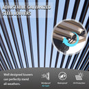 Domi Louvered Pergola 10' x 10' Outdoor Aluminum Pergola with Adjustable Roof, Aluminum Frame, Efficient Drainage System for Patio, Deck, Garden, Brown