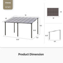 LAUSAINT HOME 10'×14' Gazebo for Patio, Lage Wall Mounted Lean to Outdoor Pergola with Roof(140 Sq.Ft Shaped), Hard Top Heavy Duty Awnings for Decks, Backyard, Garden, Grills (Dark, 10'x14')