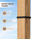 IDEALHOUSE Patio Pergola, Outdoor Patio Gazebo with Retractable Sun Shade, Metal Pergola Shelter for Backyard Deck Garden (Wood-Grain, 10 x 13 FT)